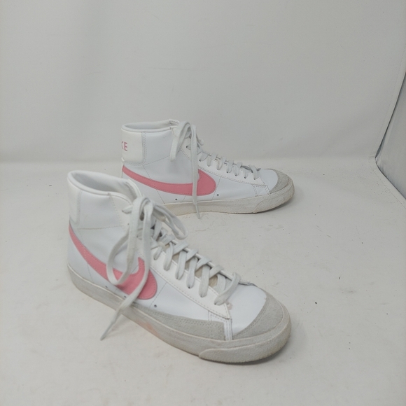 Nike Blazer Mid Top 77 White Pink Leather Sneakers Streetwear CZ1055-144 Sz 8.5 - Picture 9 of 9